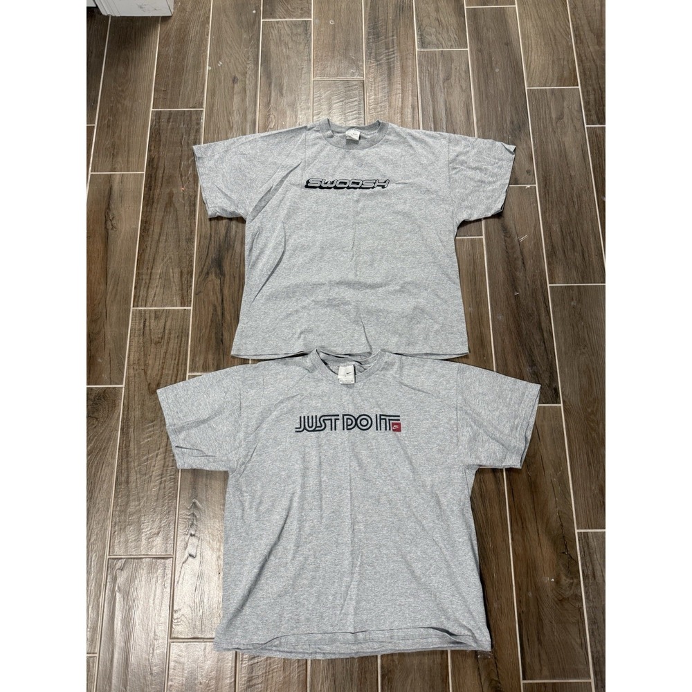 Lot Of 2 Nike Y2K T-Shirts Grey Swoosh/Just Do It Size XL